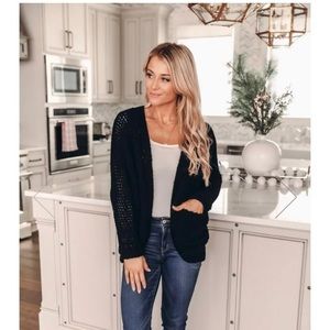 Pink lily chenille cardigan